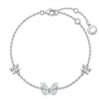 Conjunto de mariposa luminosa (collar + pulsera) + pendientes de regalo 