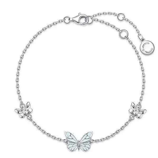 Conjunto de mariposa luminosa (collar + pulsera) + pendientes de regalo 