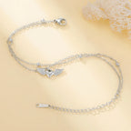 Brazalete ajustable alas de ángel plata