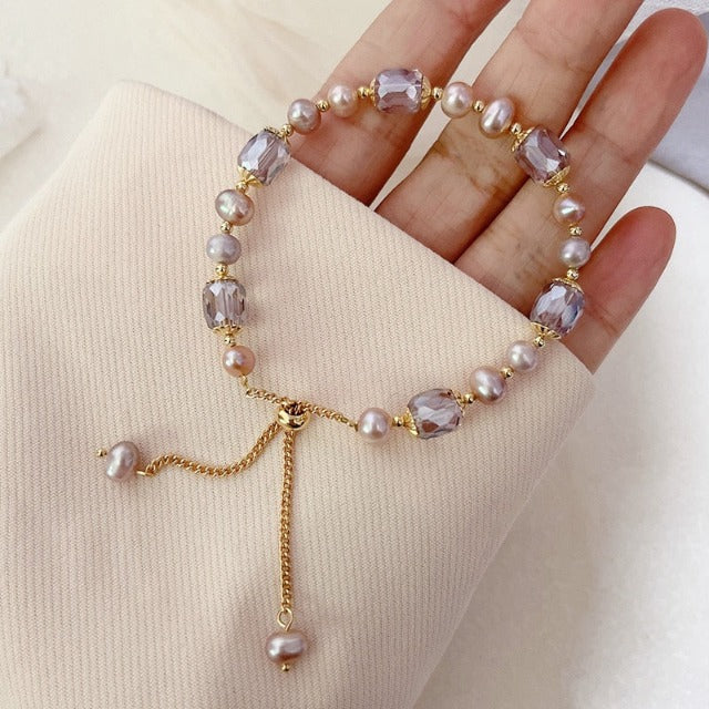 Pulsera Amatista en Perlas de Piedras Naturales Gourmet para Mujeres