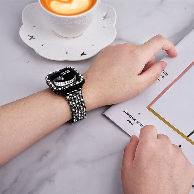 Pulsera Apple Watch con Caja de Diamantes negro