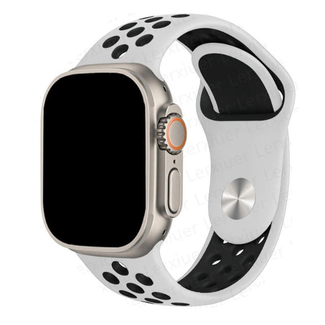 Correa deportiva para Apple Watch blanca y negra