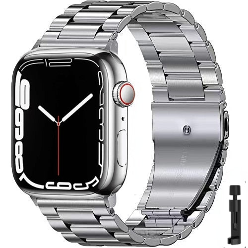 Pulsera Apple Watch en Acero Ultra Resistente plateado + herramienta