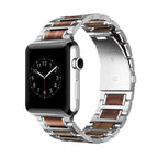 Pulsera Apple Watch de Madera plata y marrón 