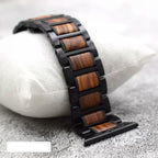 Pulsera Apple Watch de Madera marrón y negro