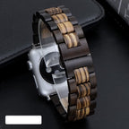Pulsera Apple Watch de Madera marrón claro y negro
