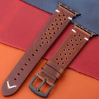 Correa para Apple Watch en Cuero Genuino marrón y negro