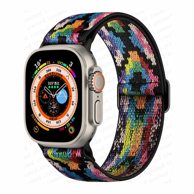 Correa Apple Watch en Nylon Tejido arcoíris