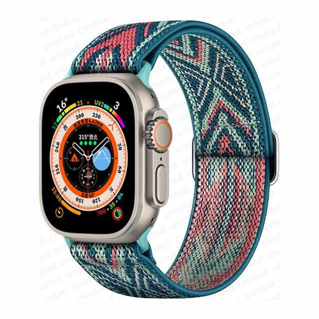 Correa Apple Watch en Nylon Tejido azul sarcelle