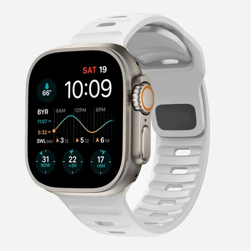 Correa Apple Watch de silicona quirúrgica blanca