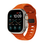 Correa Apple Watch de silicona quirúrgica naranja