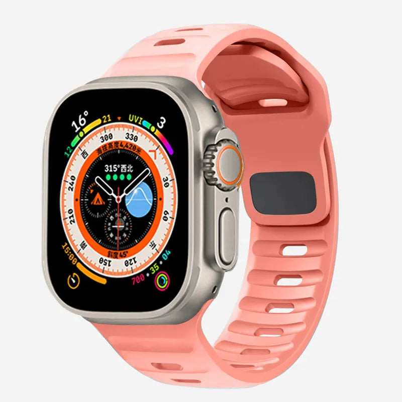 Correa Apple Watch de silicona quirúrgica rosa
