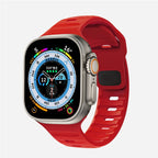 Correa Apple Watch de silicona quirúrgica roja