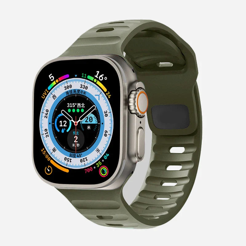 Correa Apple Watch de silicona quirúrgica verde