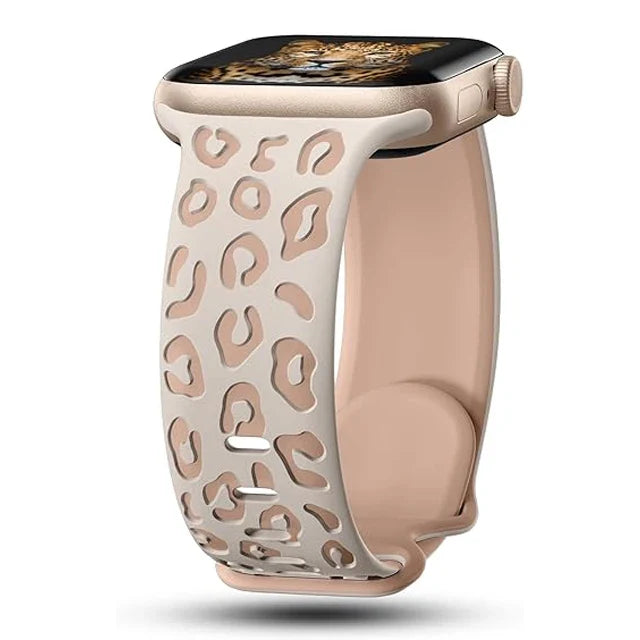 Pulsera Apple Watch Leopardo rosa claro
