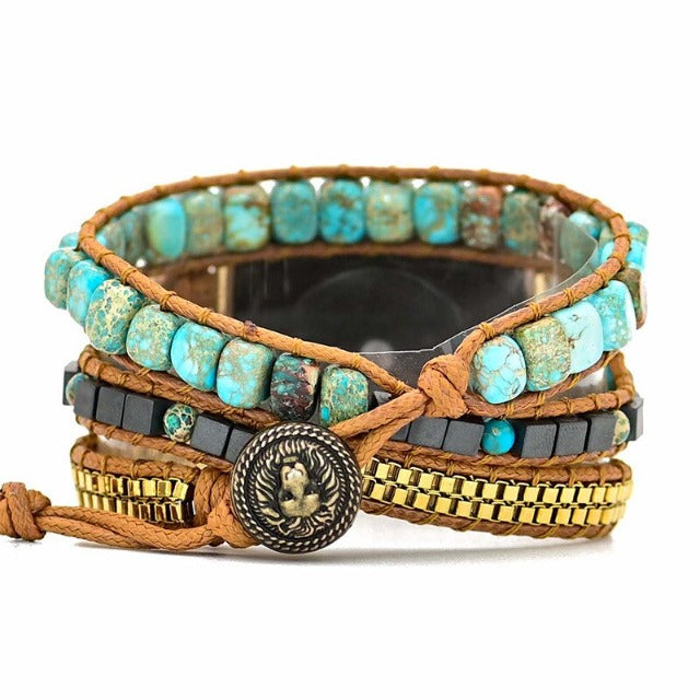 Pulsera Apple Watch Piedra Natural turquesa