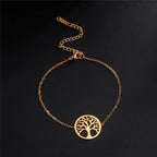 Pulsera Árbol de la Vida Gourmette Mujer Fina oro