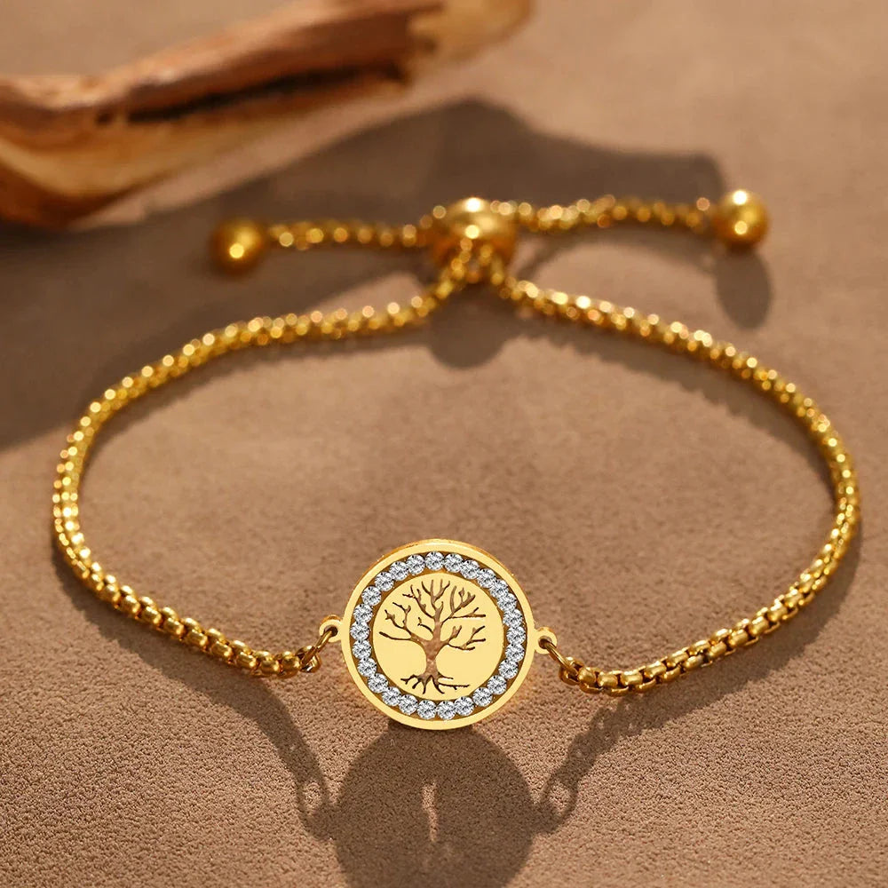 Brazalete con Árbol de la Vida en oro