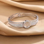 Pulsera con Árbol de la Vida y Cristal plateado