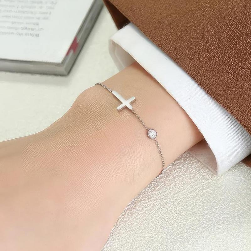 Pulsera con Cruz para Mujer Plata