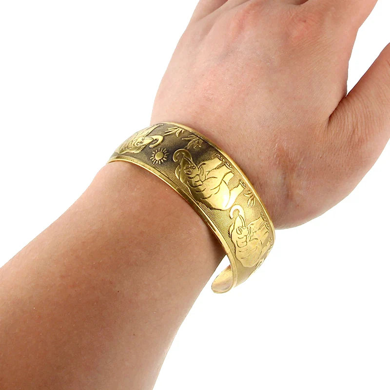 Pulsera Gourmette con Elefantes Budistas Tibetanos 
