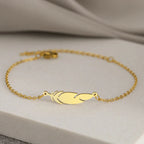 Pulsera de Encanto con Pluma oro