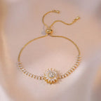Pulsera con Flor Giratoria Antiestrés y Strass 1