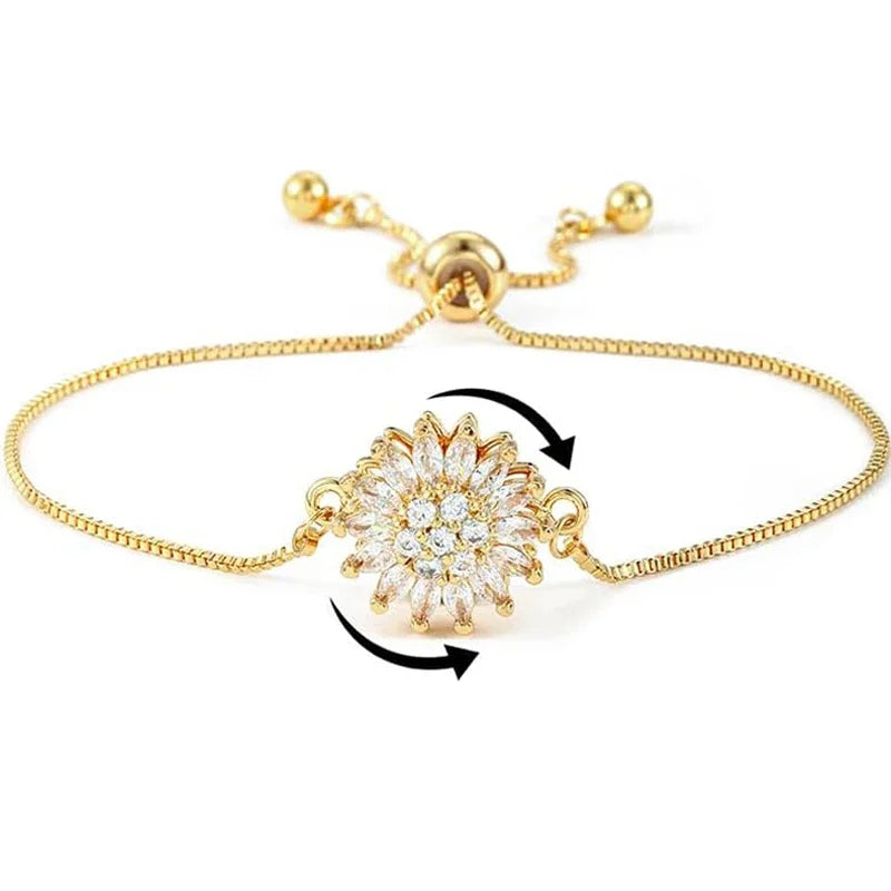 Pulsera con Flor Giratoria Antiestrés y Strass 2