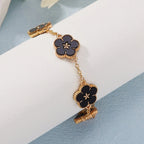 Pulsera con Flores para Mujer negra