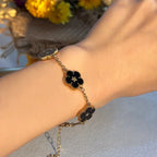 Pulsera con Flores para Mujer negra