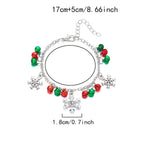 Pulsera con Copos de Nieve y Bolas de Navidad