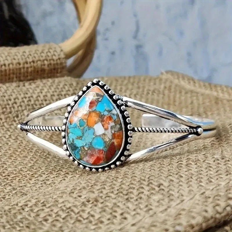 Pulsera con Gota de Agua con Turquesa