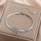 Pulsera con Colgante Cubo de Metatrón plateado