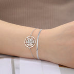 Pulsera con Colgante Cubo de Metatrón plateado