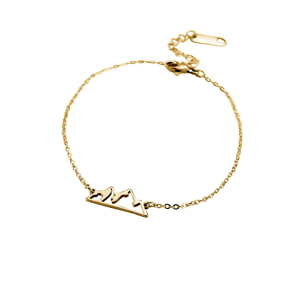 Pulsera con Colgante de Montaña para Mujer oro