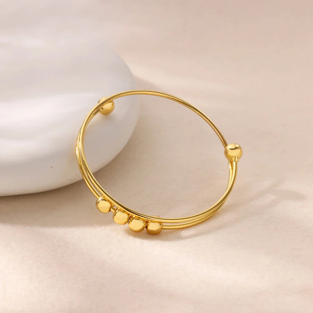 Pulsera con Cuentas Giratorias Antiestrés para Hombre o Mujer oro