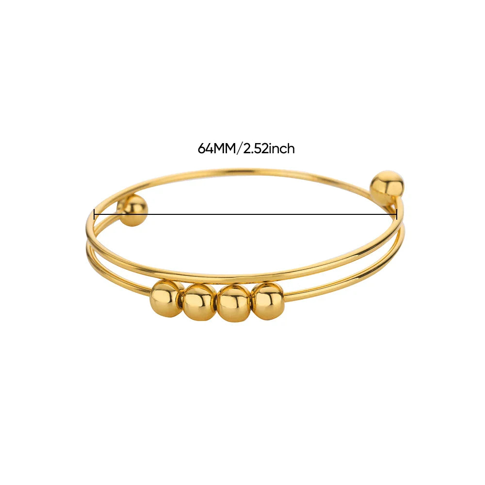 Pulsera con Cuentas Giratorias Antiestrés para Hombre o Mujer oro