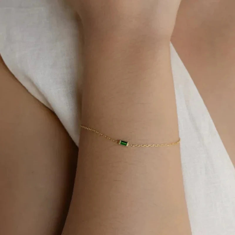 Pulsera con Piedra de Nacimiento de Color