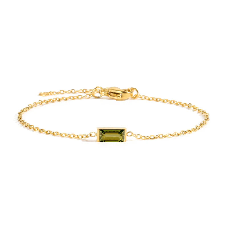 Pulsera con Piedra de Nacimiento de Color