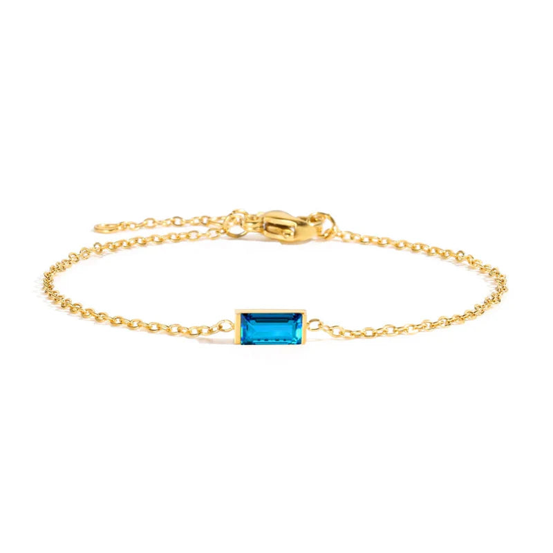 Pulsera con Piedra de Nacimiento de Color