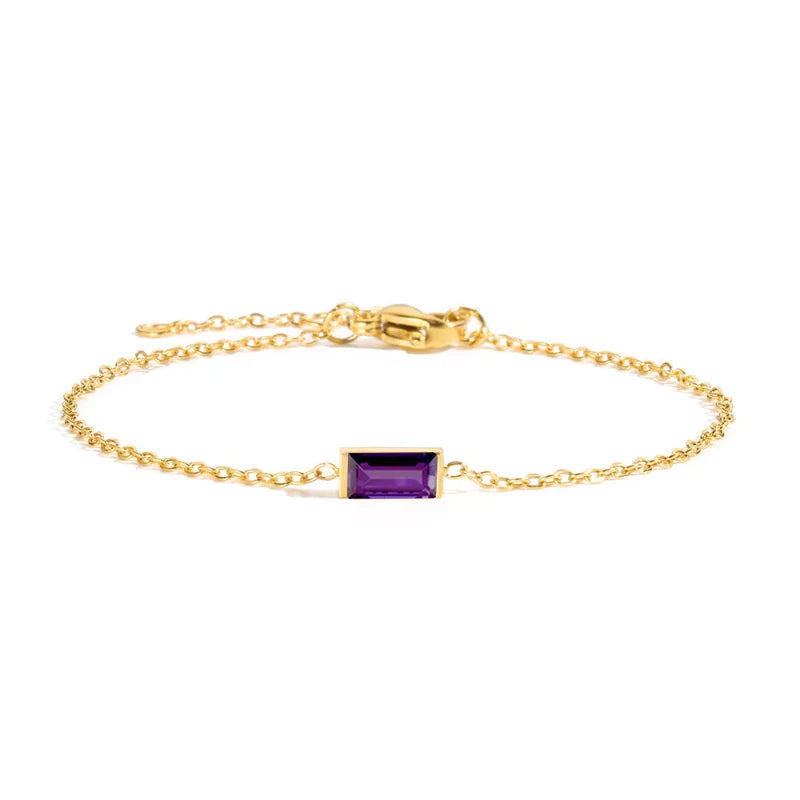 Pulsera con Piedra de Nacimiento de Color