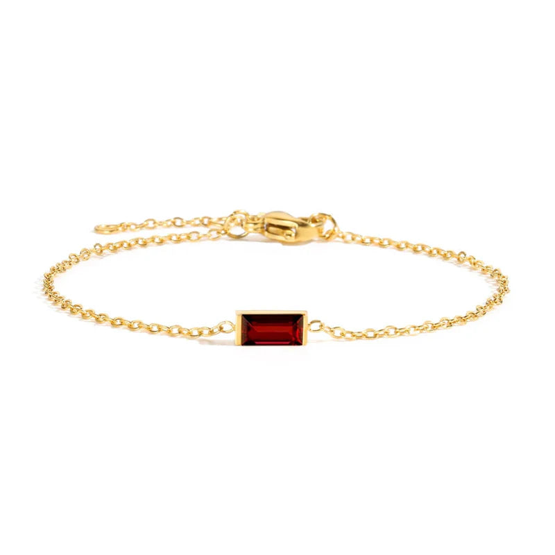 Pulsera con Piedra de Nacimiento de Color