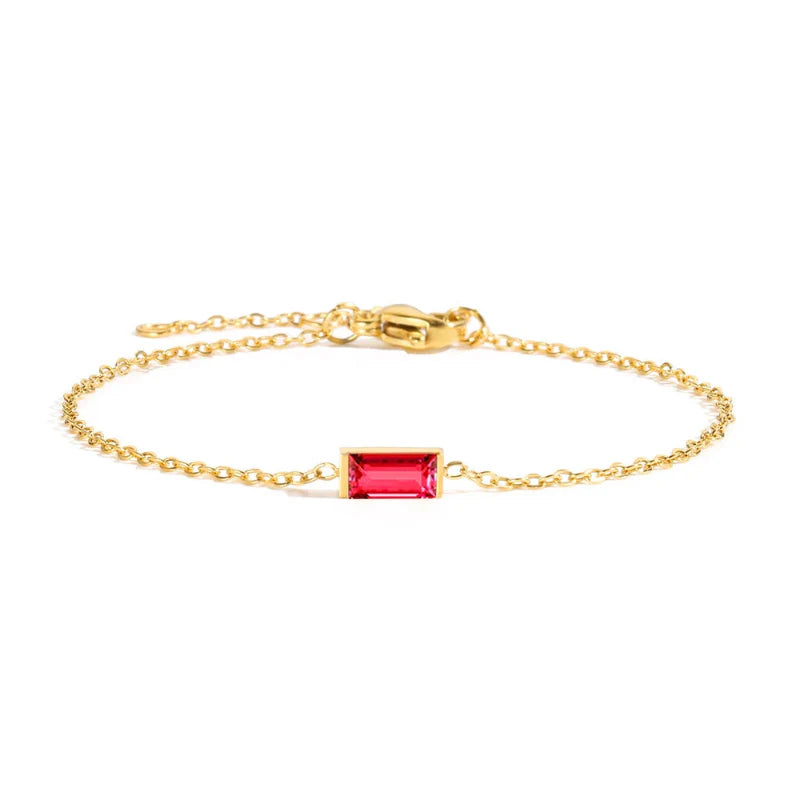 Pulsera con Piedra de Nacimiento de Color