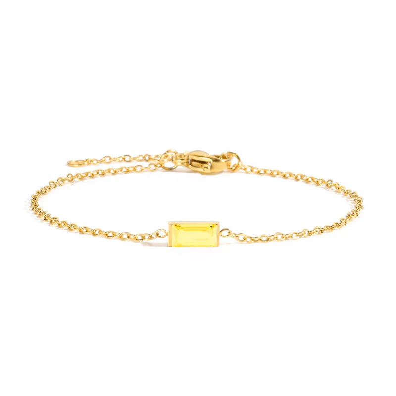Pulsera con Piedra de Nacimiento de Color