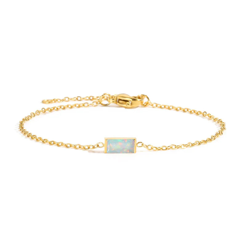 Pulsera con Piedra de Nacimiento de Color
