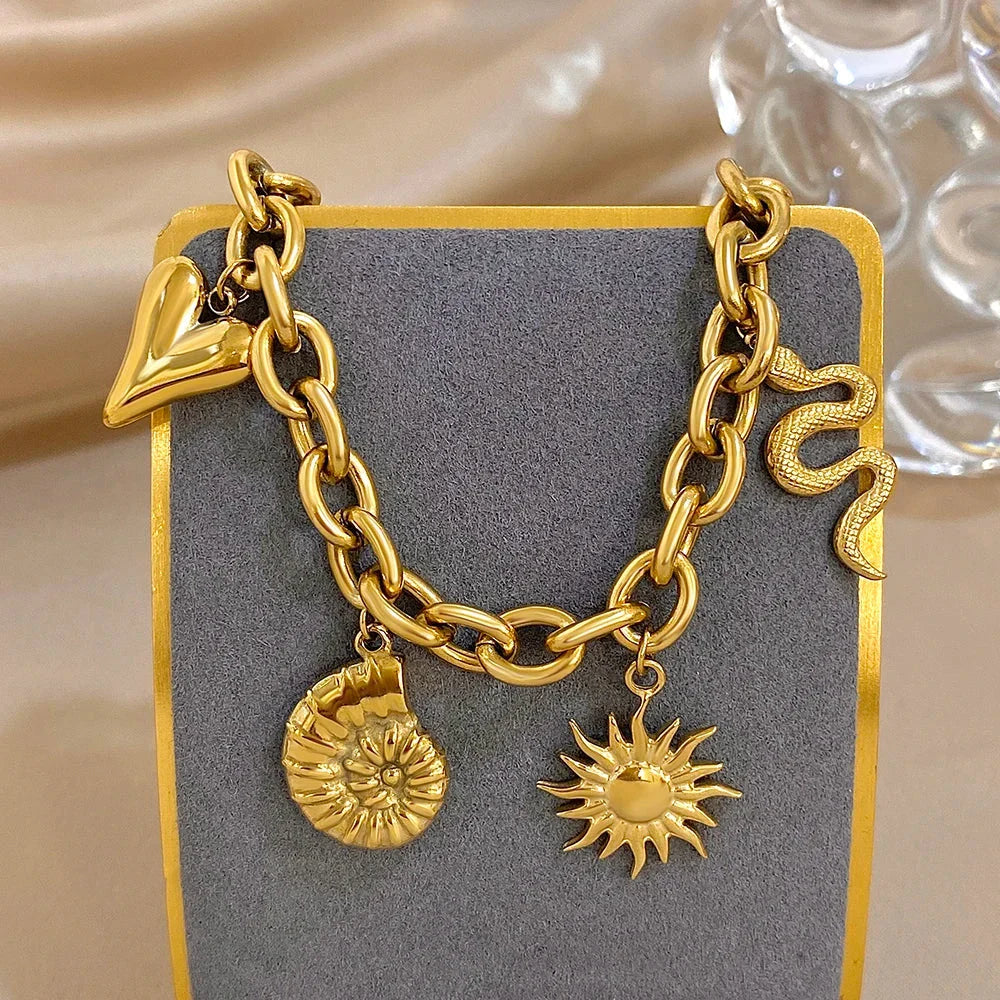 Pulsera con Sol y Conchas para Hombre o Mujer oro
