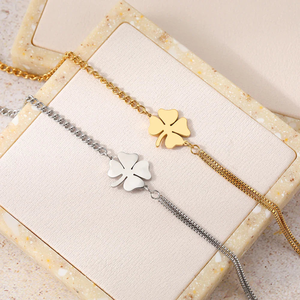 Pulsera con Trébol de 4 Hojas de la Suerte 