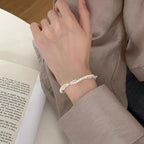 Pulsera Gourmette Elegante de Perlas para Mujer
