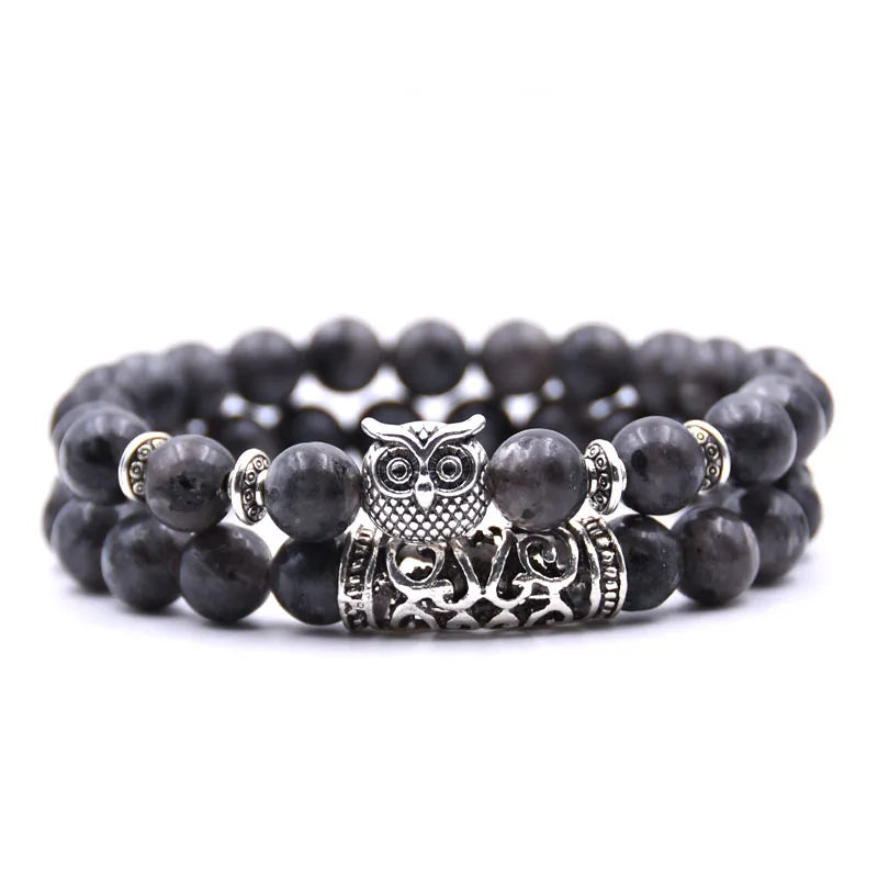 Pulsera Chouette - Gourmette Búhos Perlas negro