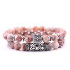 Pulsera Chouette - Gourmette Búhos Perlas rosa